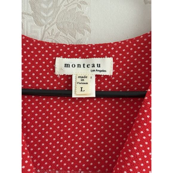 Retro Red Polka Dot Wrap Peplum Top Sz L Sleeveless Rockabilly Pin Up Girl Style - Picture 8 of 11